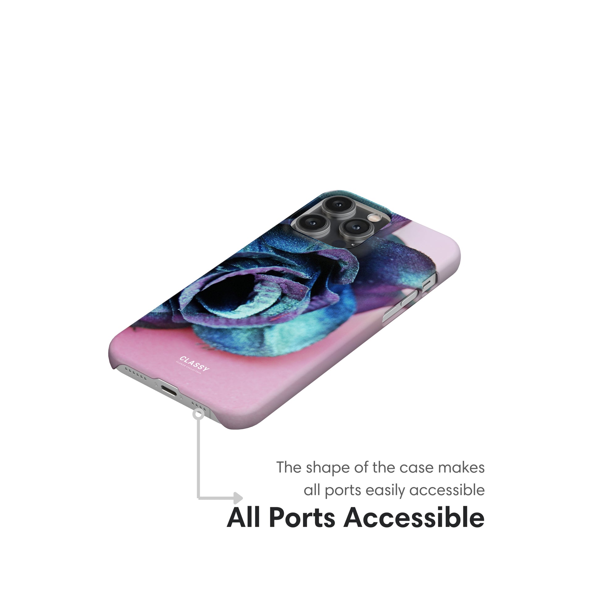 Pink and Blue Flowers Snap Case ports