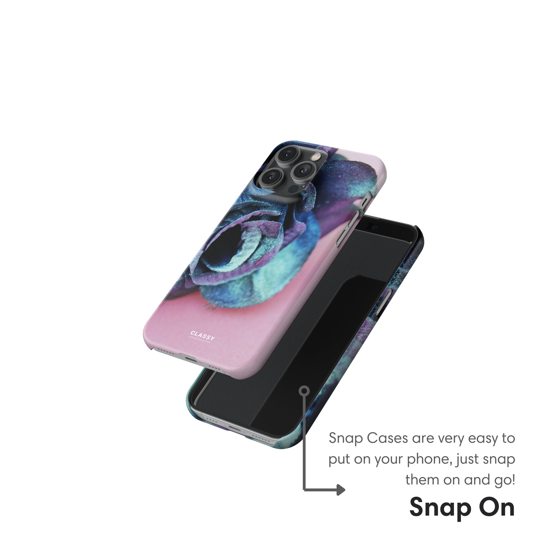 Pink and Blue Flowers Snap Case snap on