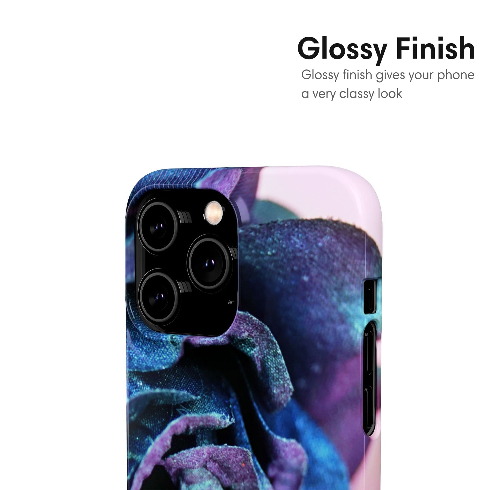 Pink and Blue Flowers Snap Case glossy