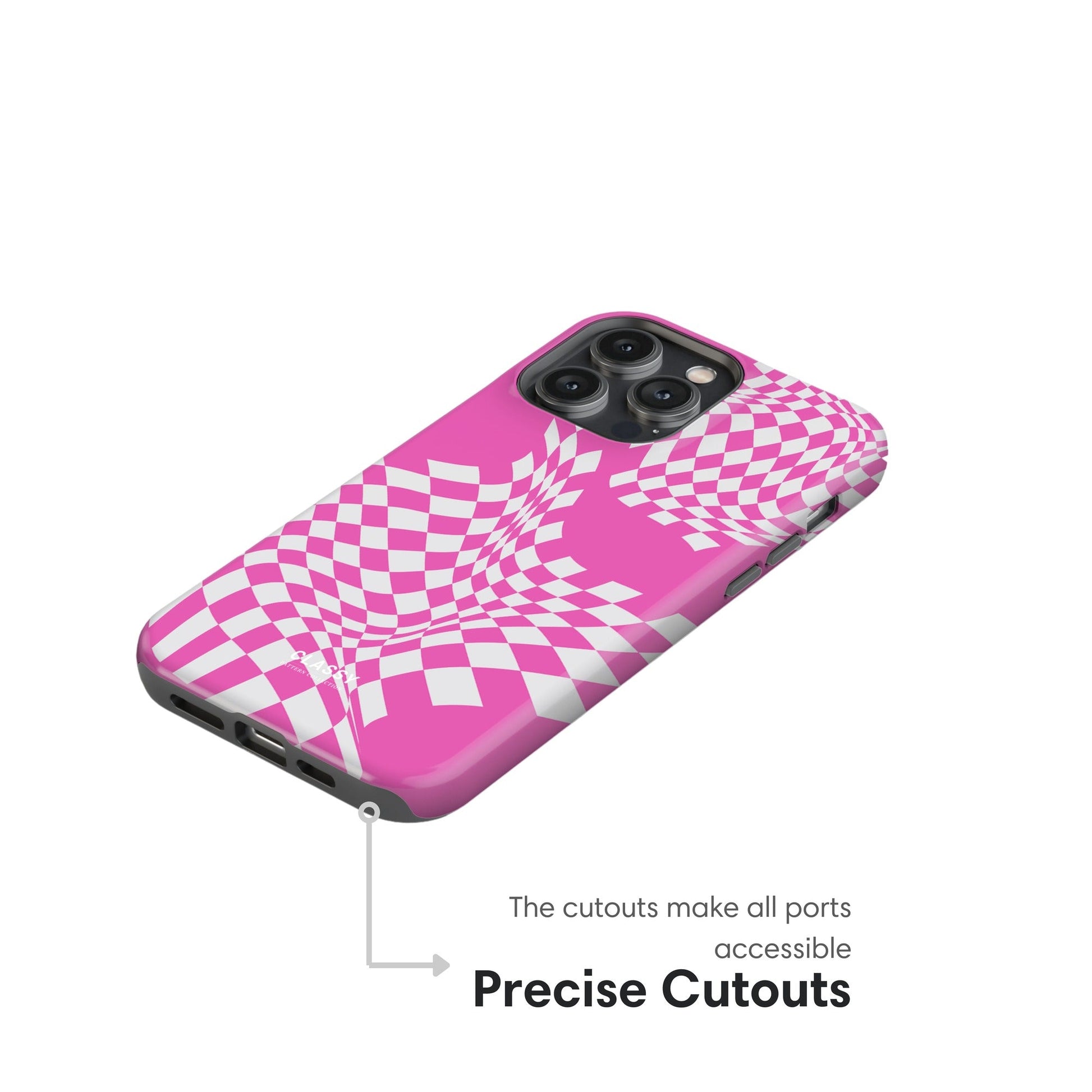 Pink and White Tough Case cutouts