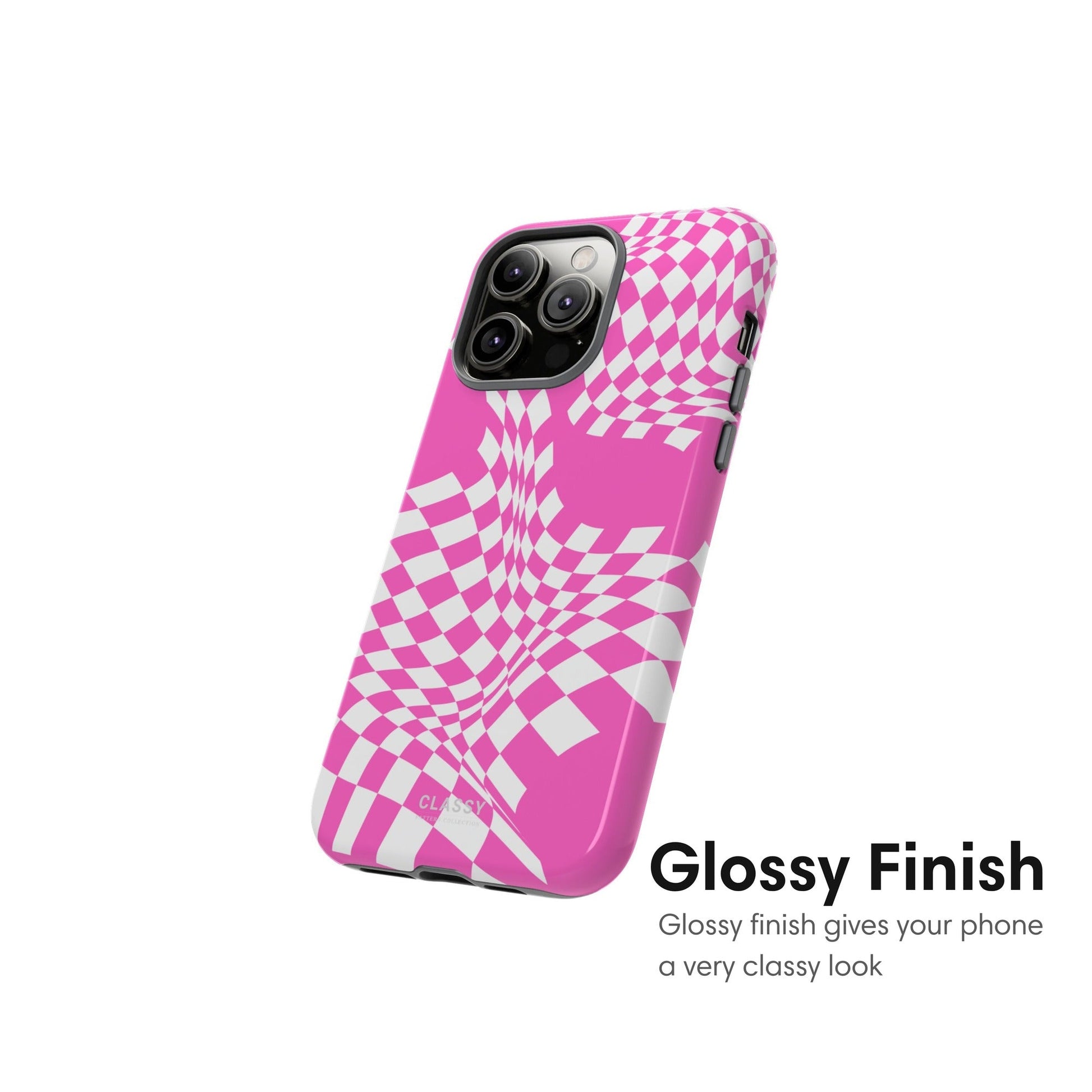 Pink and White Tough Case glossy