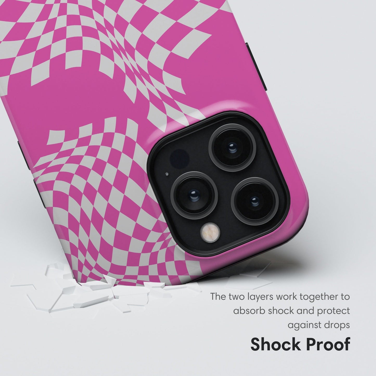 Pink and White Tough Case shockproof