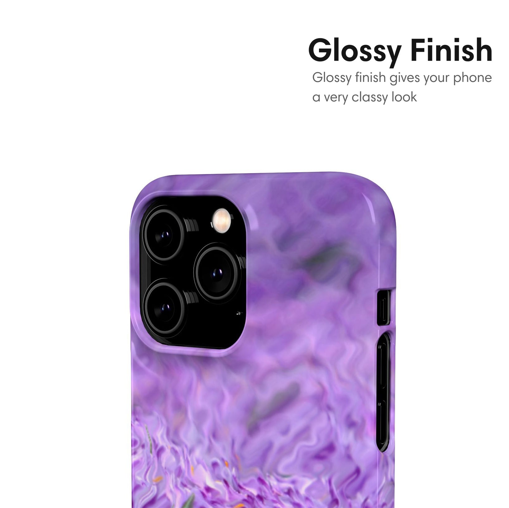 Purple Art Flower Snap Case glossy