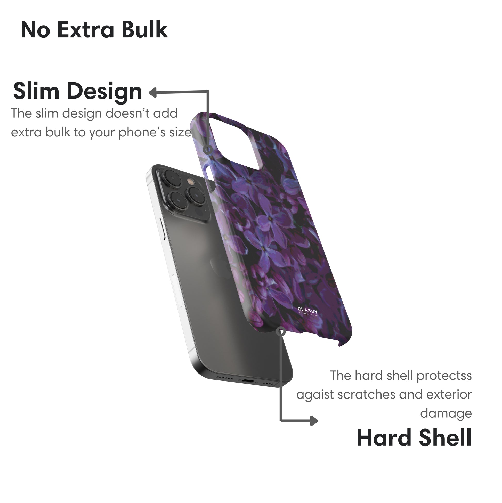 Purple Flower Art Snap Case layers