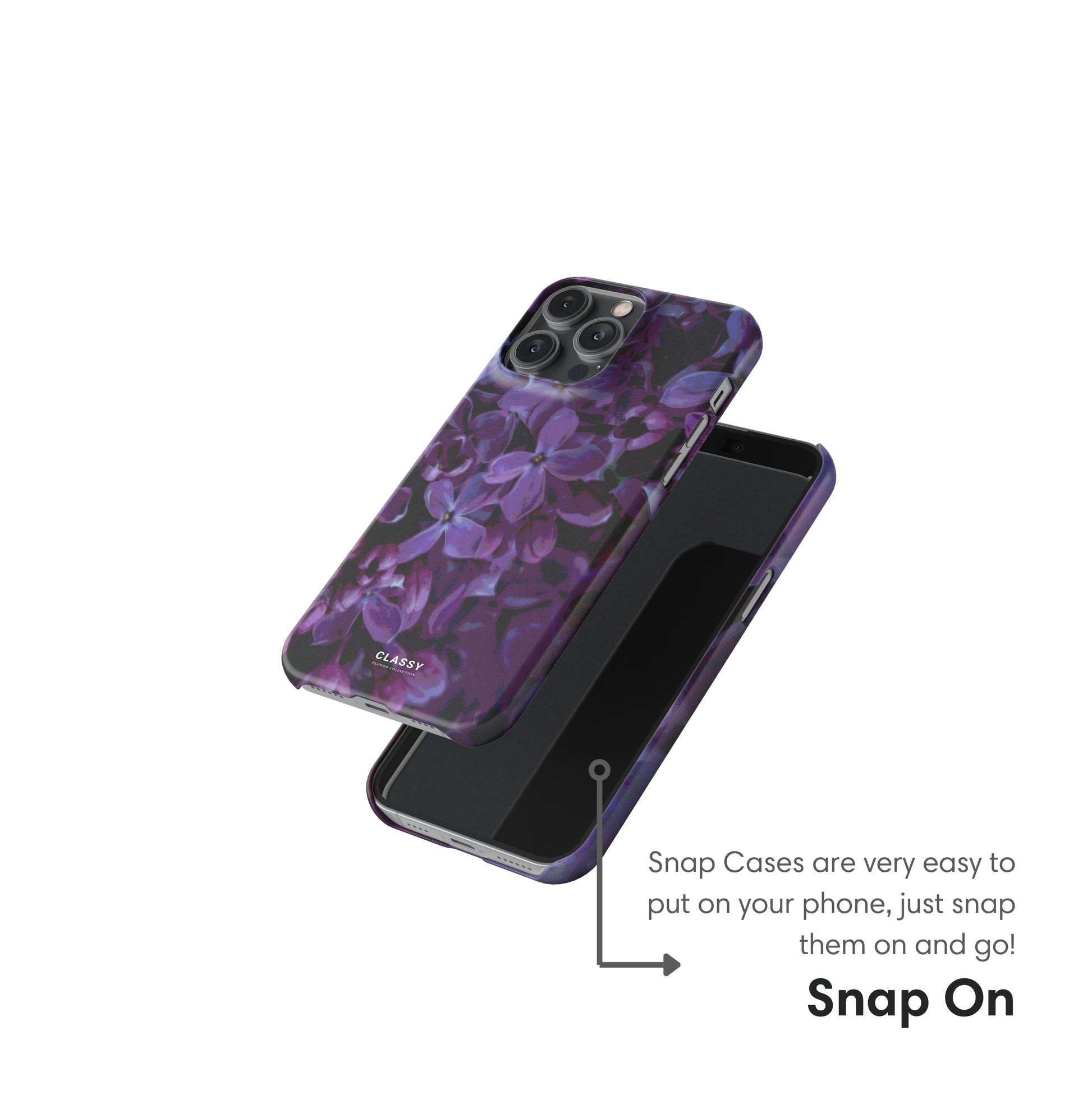 Purple Flower Art Snap Case snap on