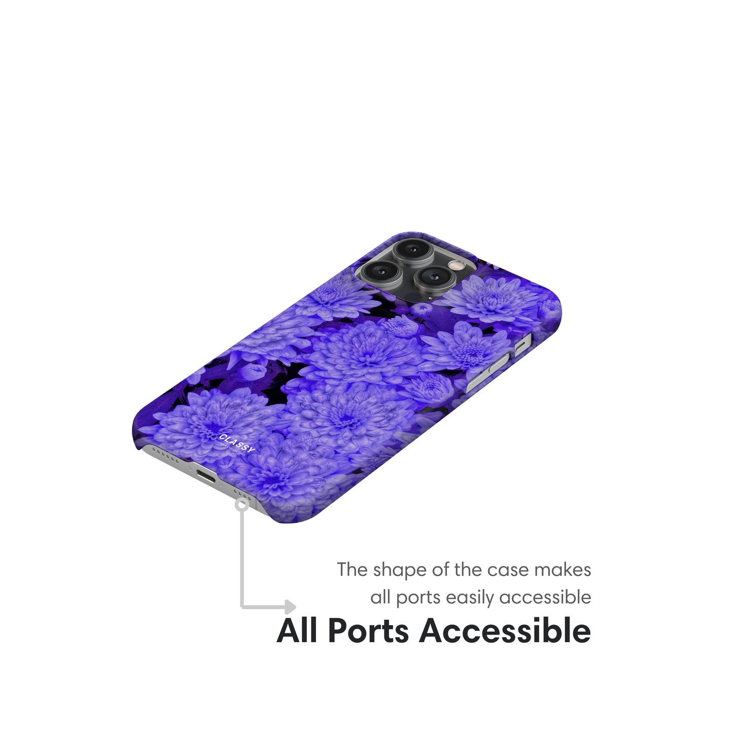 Purple Flowers Snap Case ports