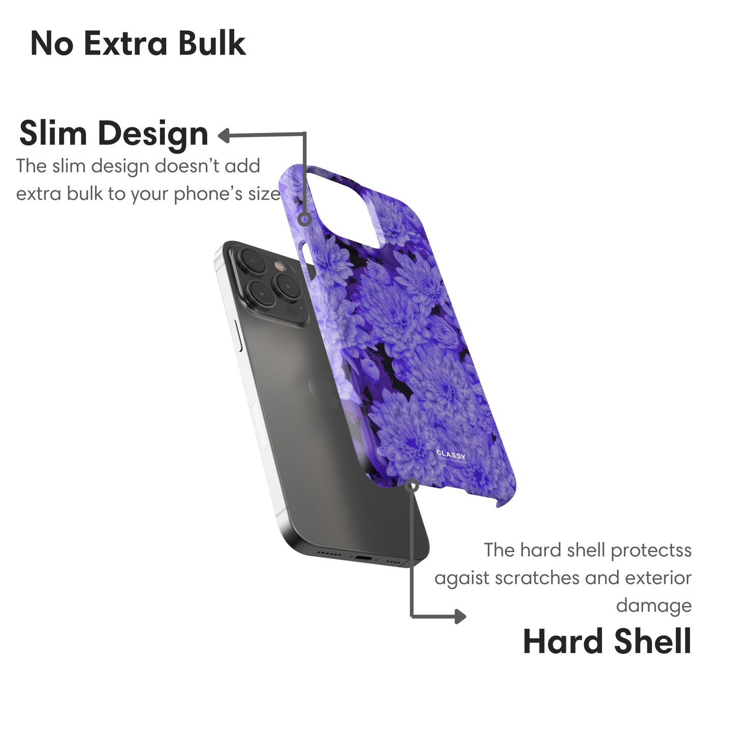 Purple Flowers Snap Case layers