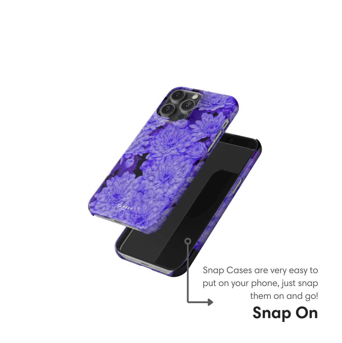 Purple Flowers Snap Case snap on