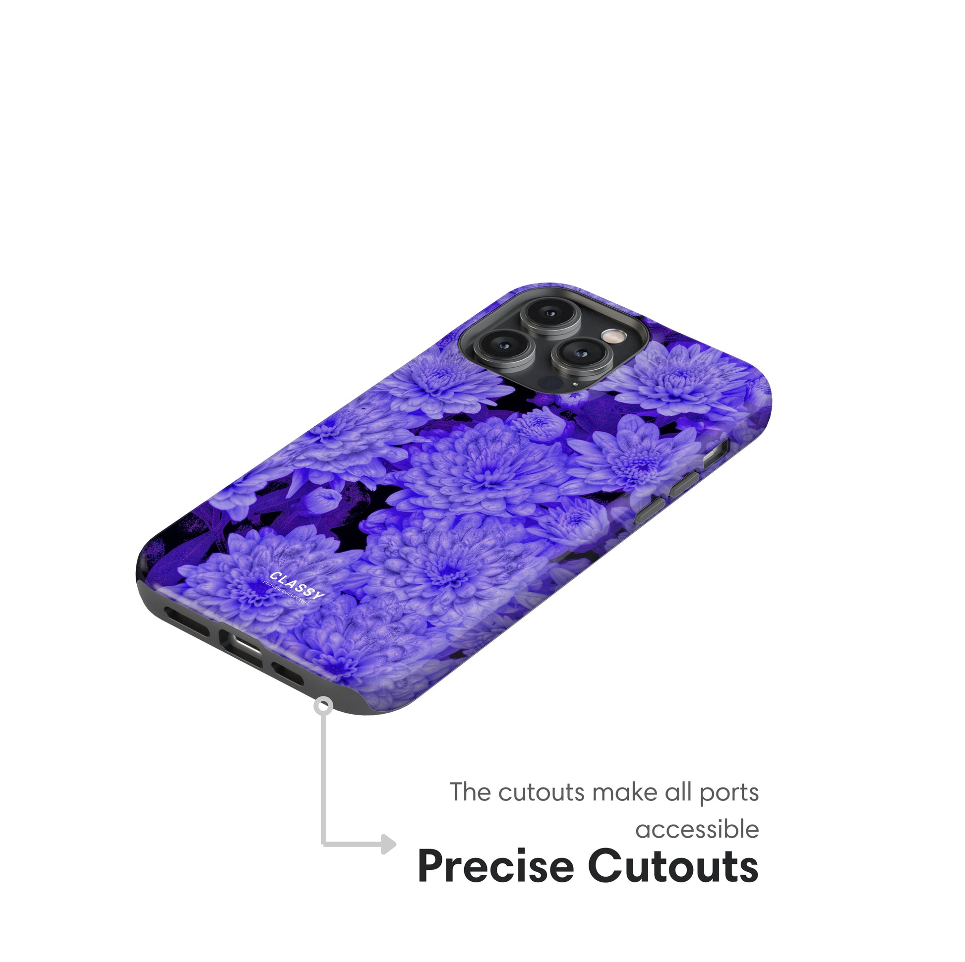 Purple Flowers Tough Case cutouts