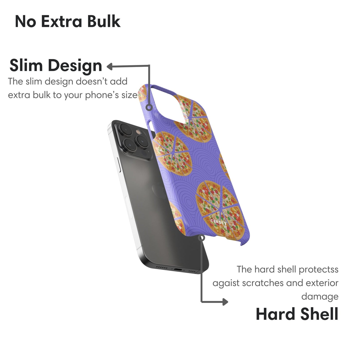 Purple Pizza Snap Case layers