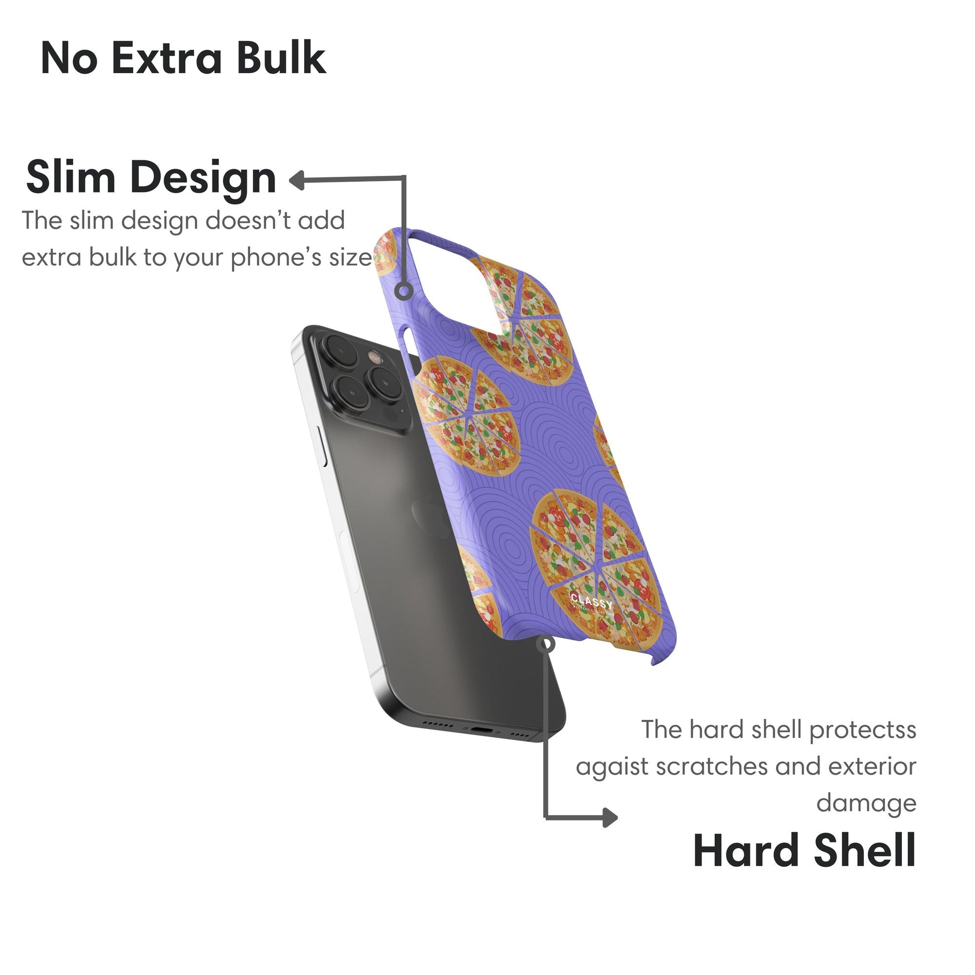 Purple Pizza Snap Case layers