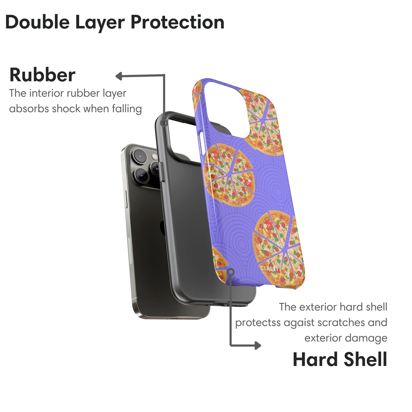 Purple Pizza Tough Case layers
