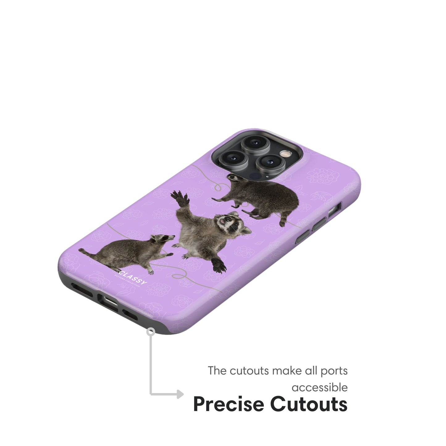 Purple Raccoons Tough Case cutouts