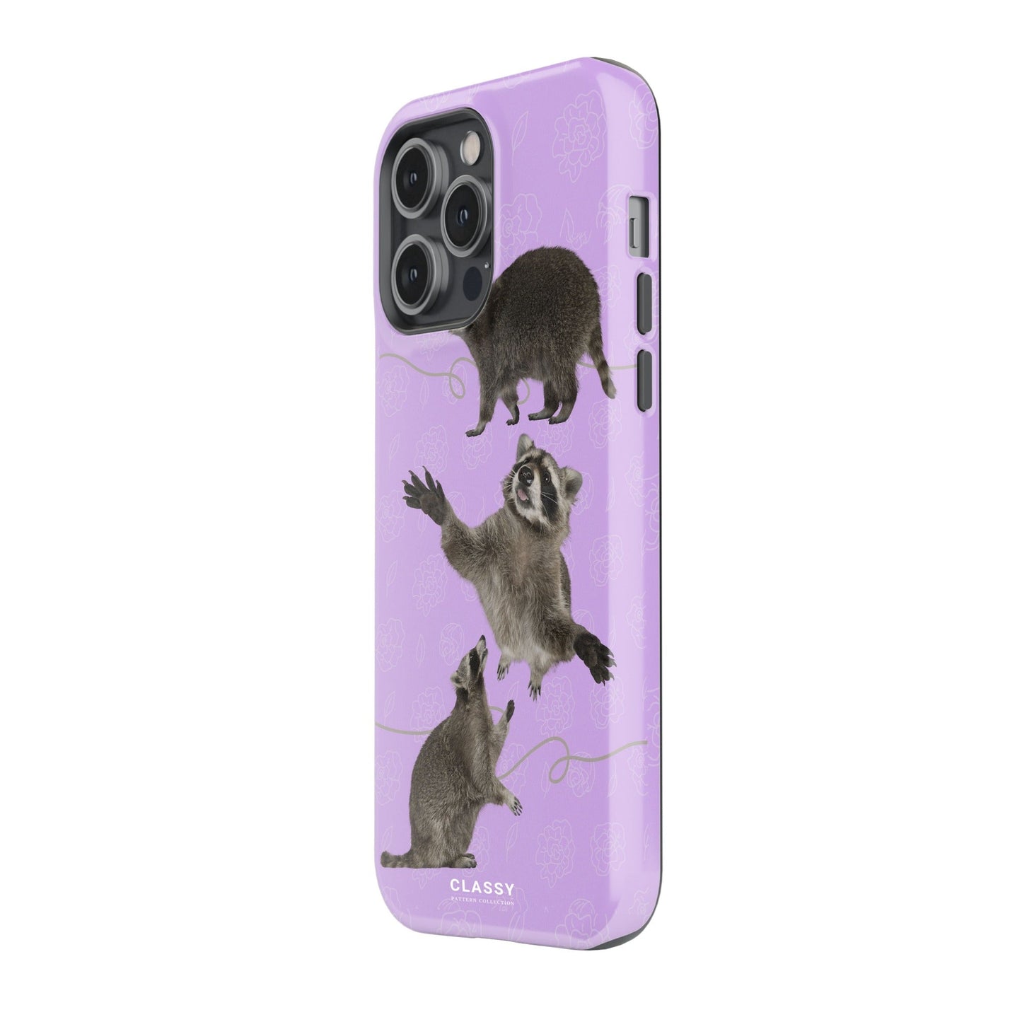 Purple Raccoons Tough Case side