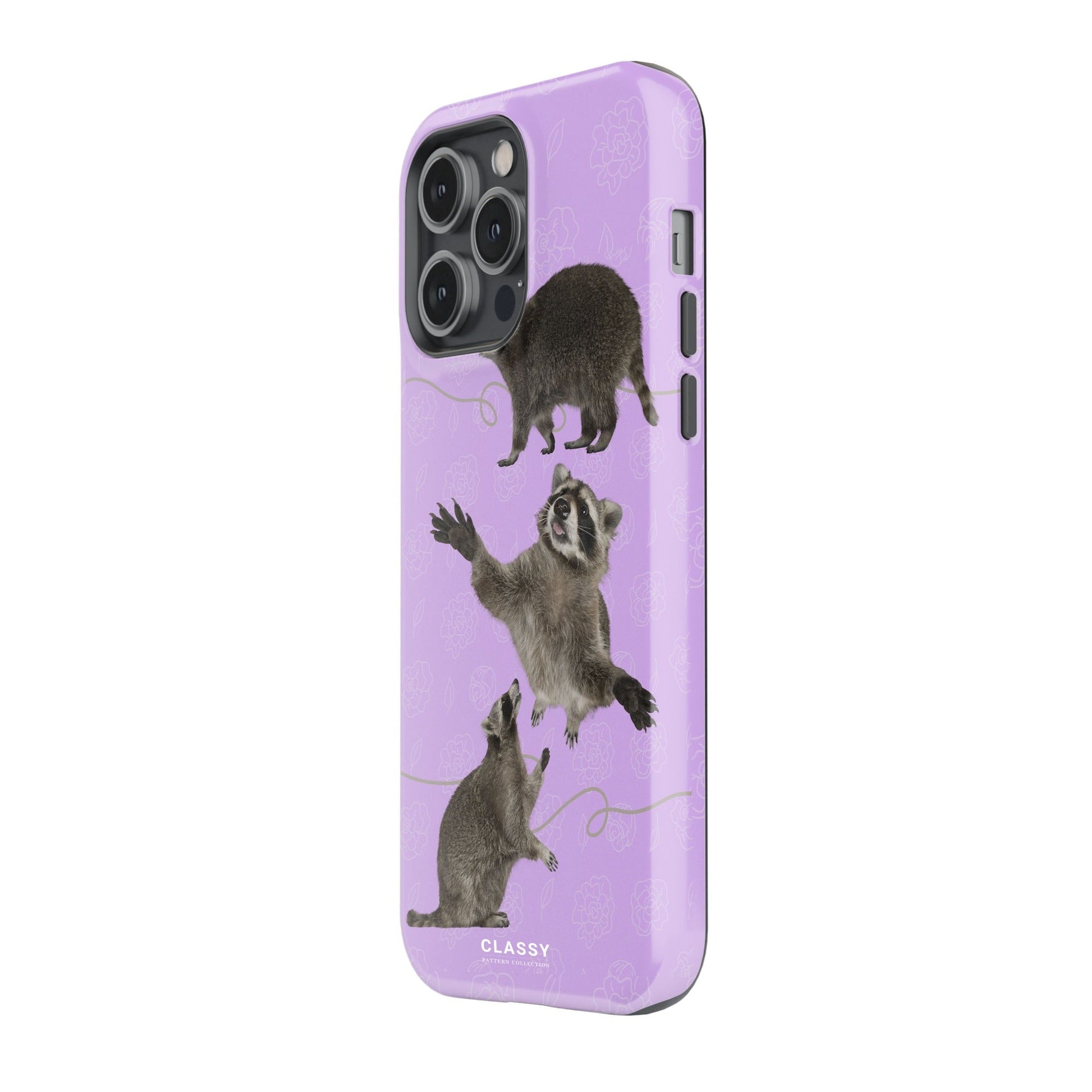 Purple Raccoons Tough Case side