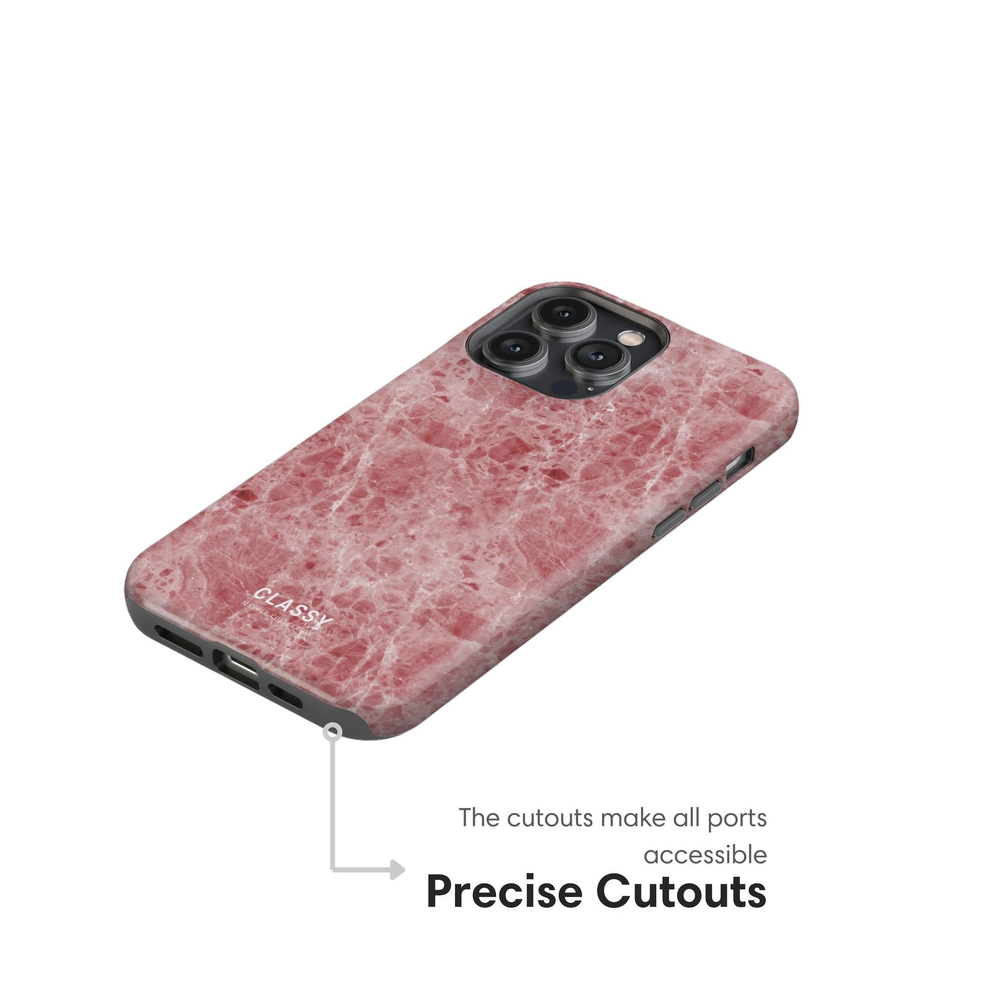 Red Marble Tough Case cutouts