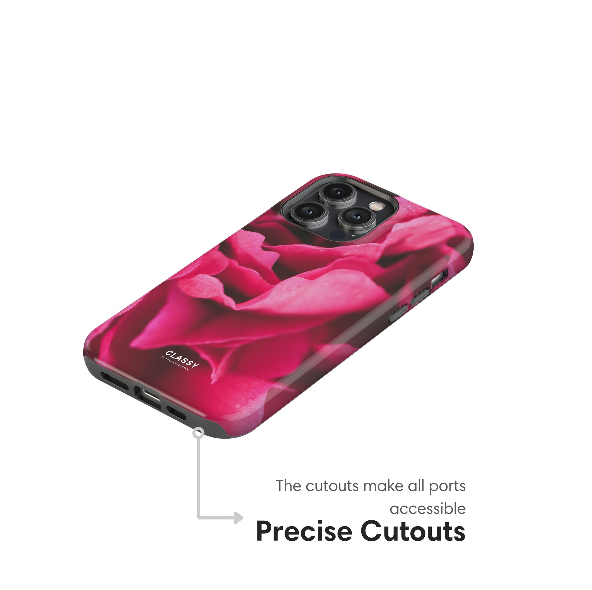 Rose Pink Flower Tough Case cutouts