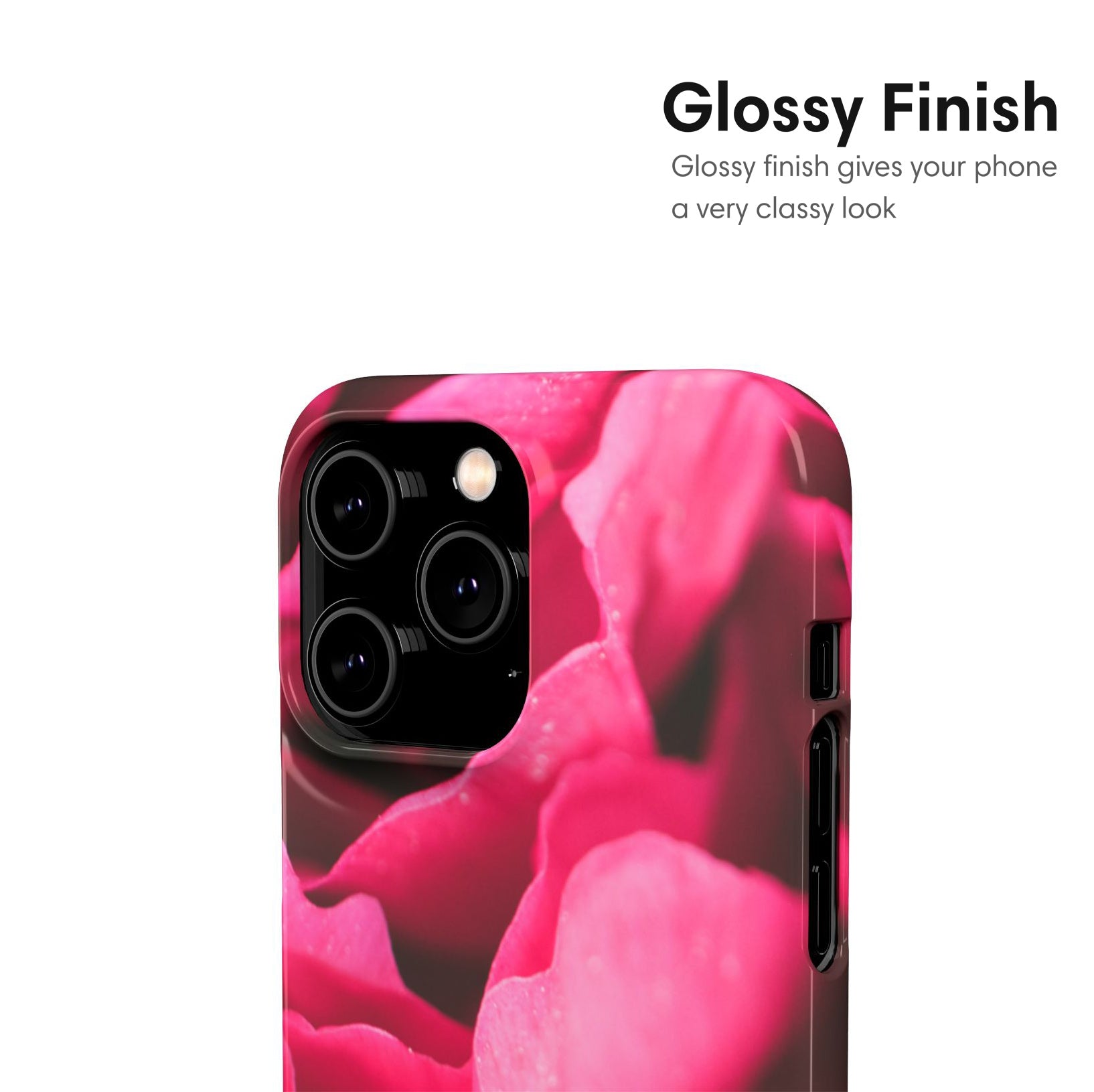 Rose Pink Flowers Snap Case glossy