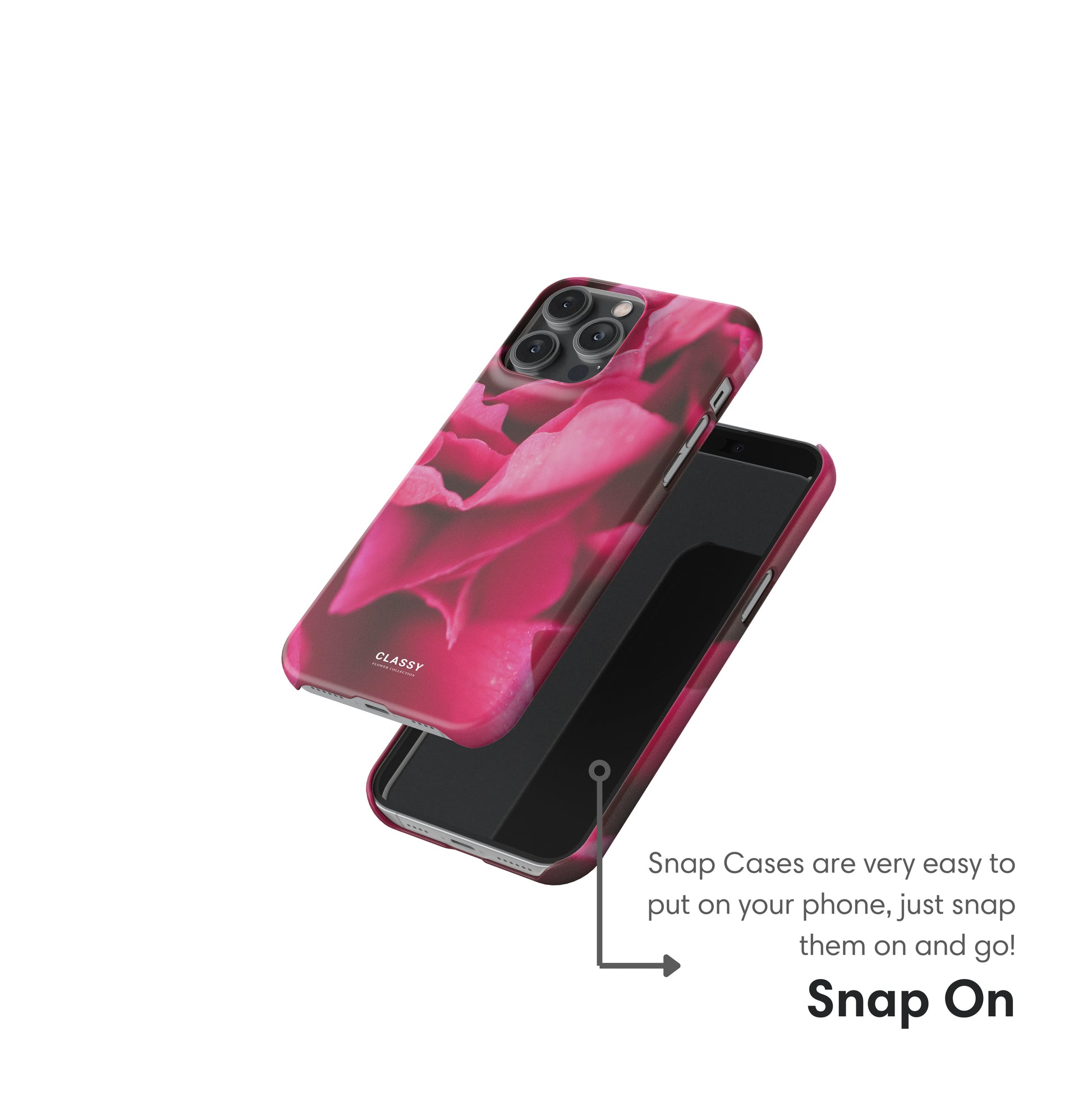 Rose Pink Flowers Snap Case snap on