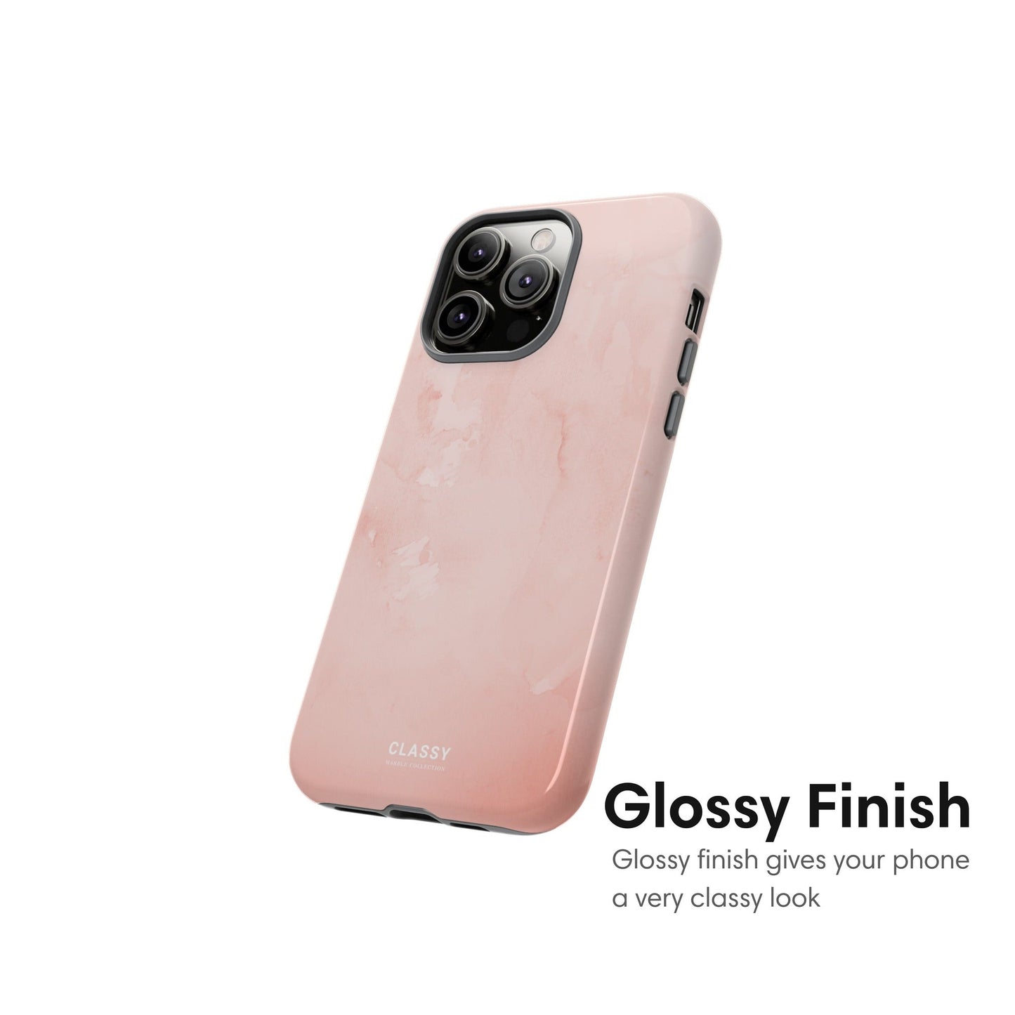Simple Marble Light Pink Tough Case glossy