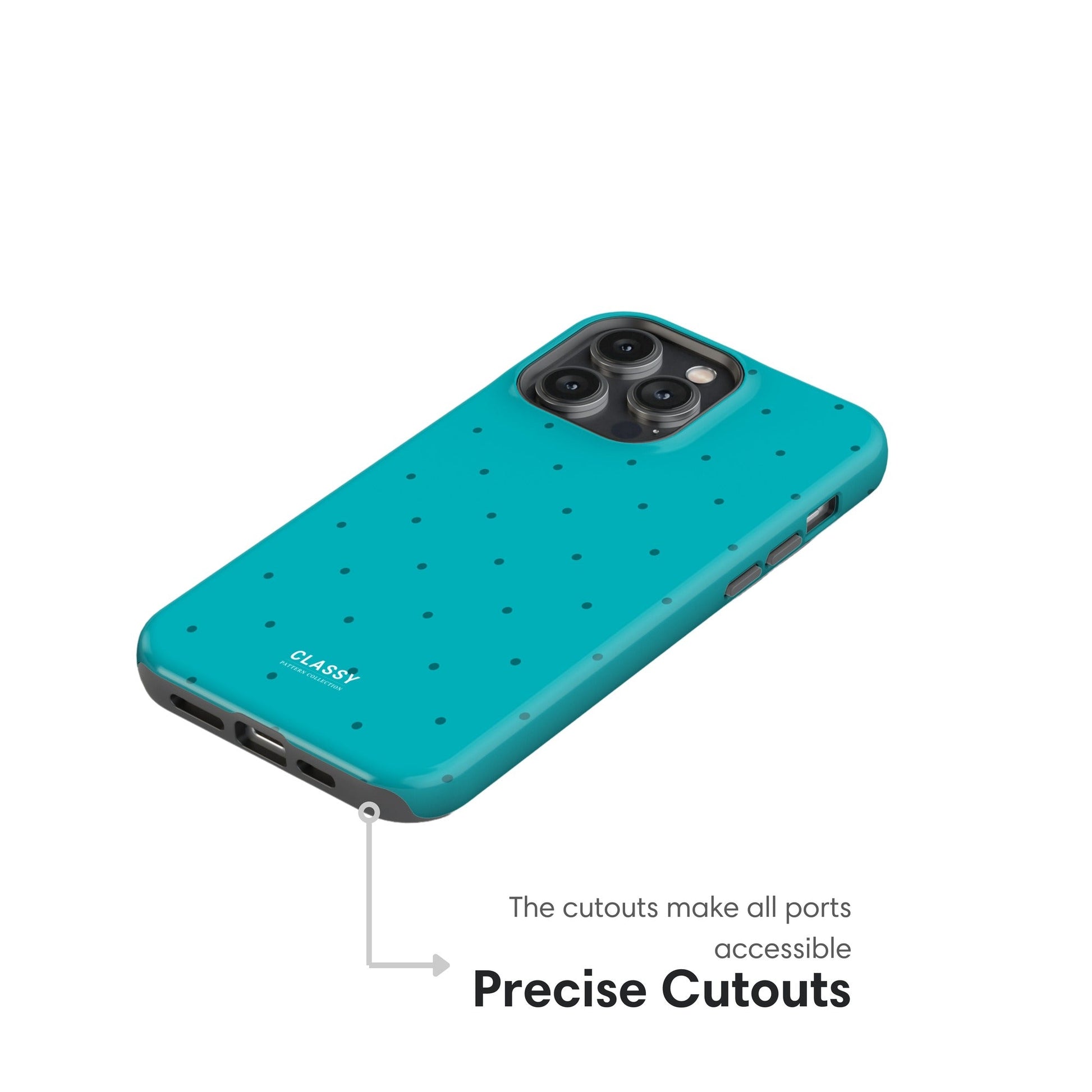 Turquoise Dots Tough Case cutouts