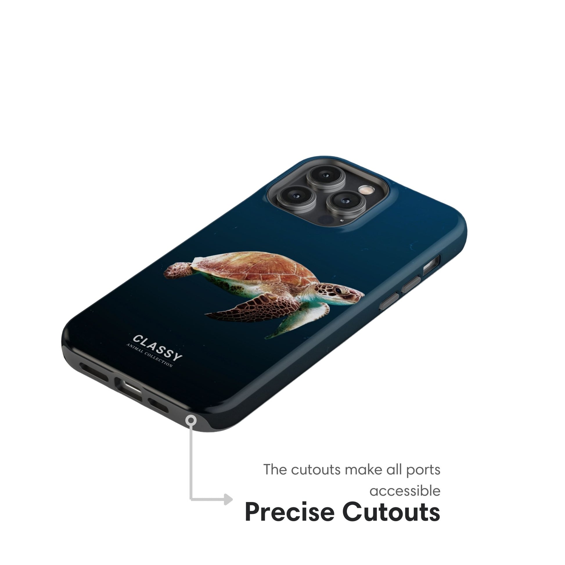 Turtle In Ocean Tough Case cutouts
