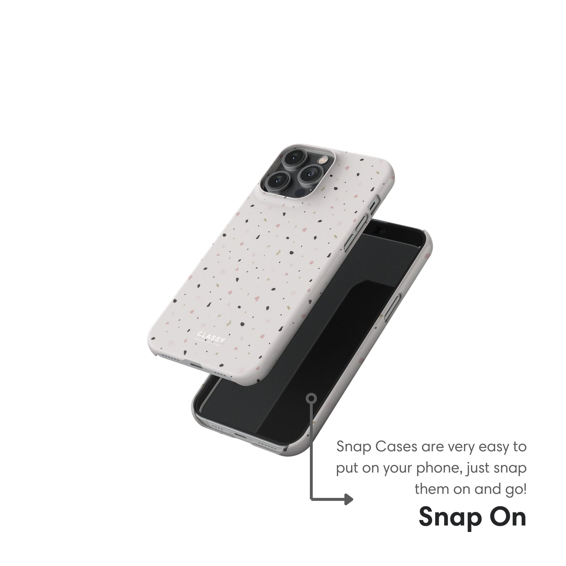 White Dots Snap Case snap on