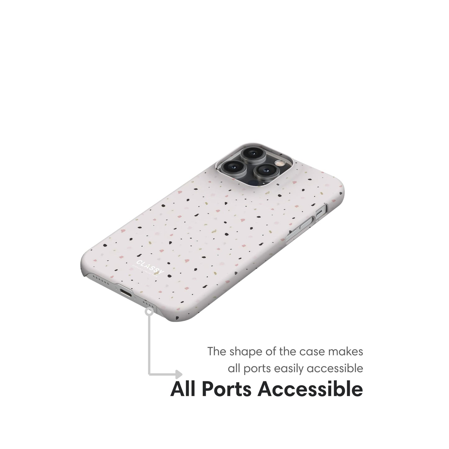 White Dots Snap Case ports