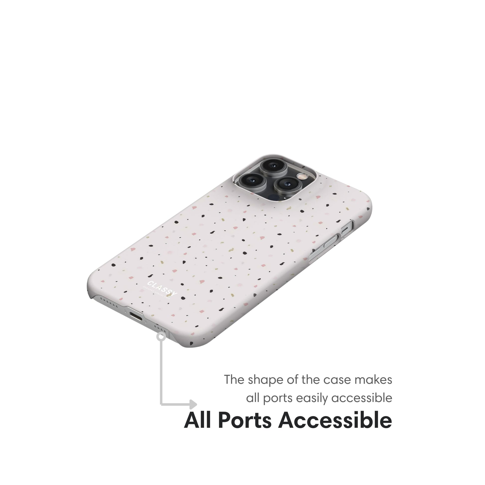 White Dots Snap Case ports