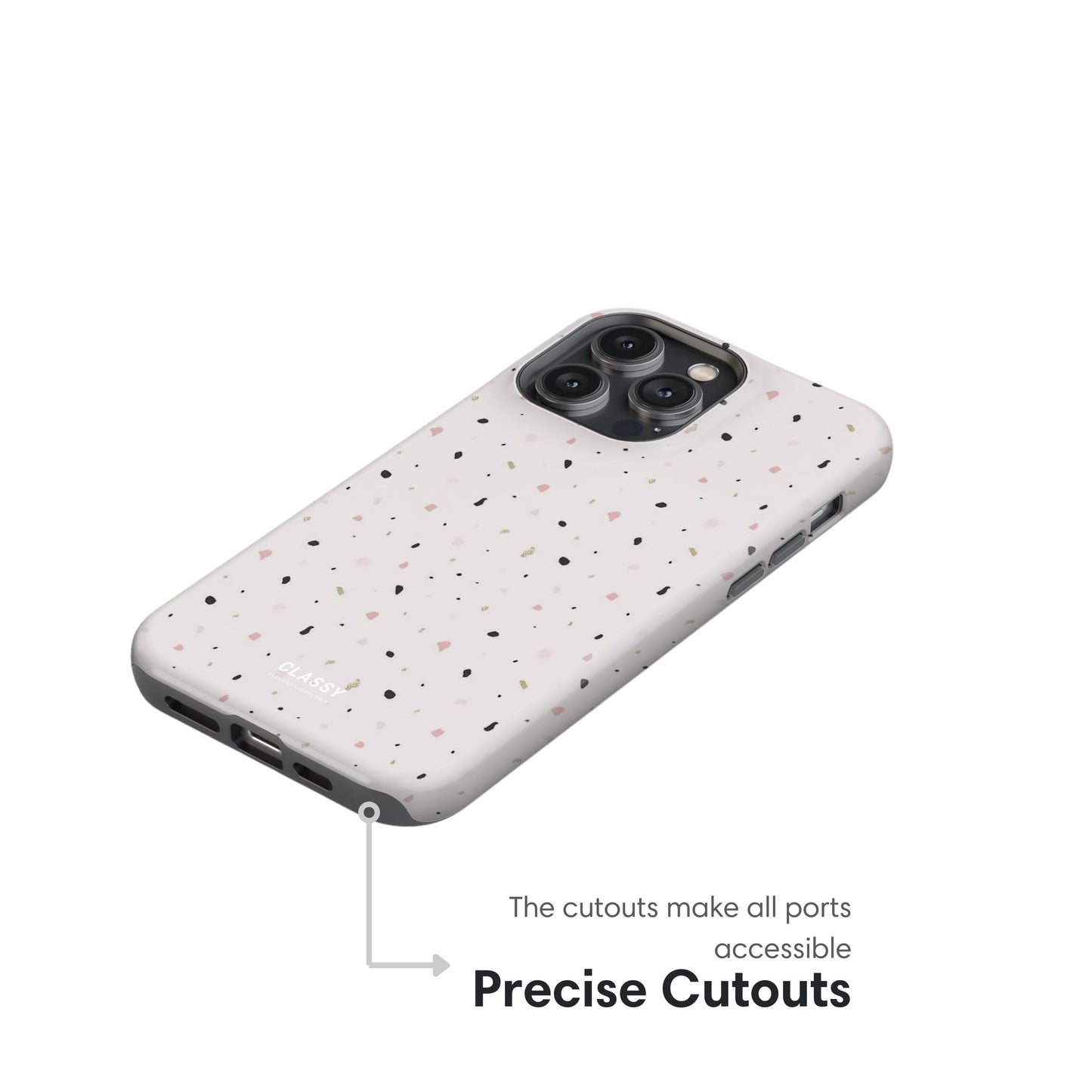 White Tough Case with Dots cutouts