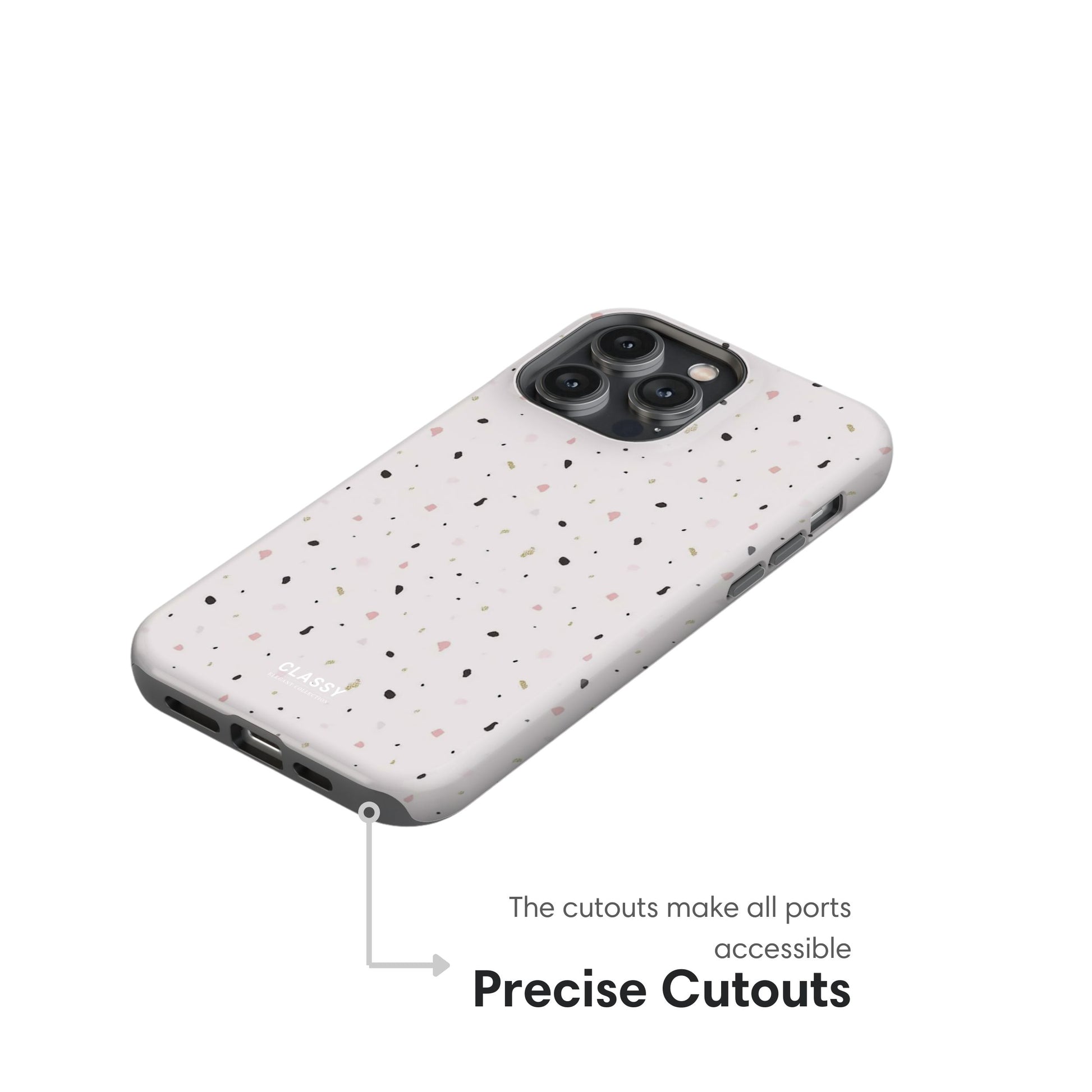 White Tough Case with Dots cutouts