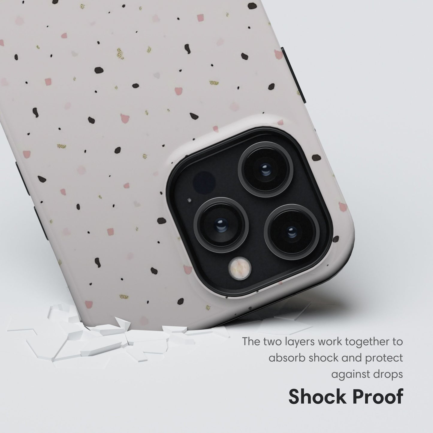 White Tough Case with Dots shockproof