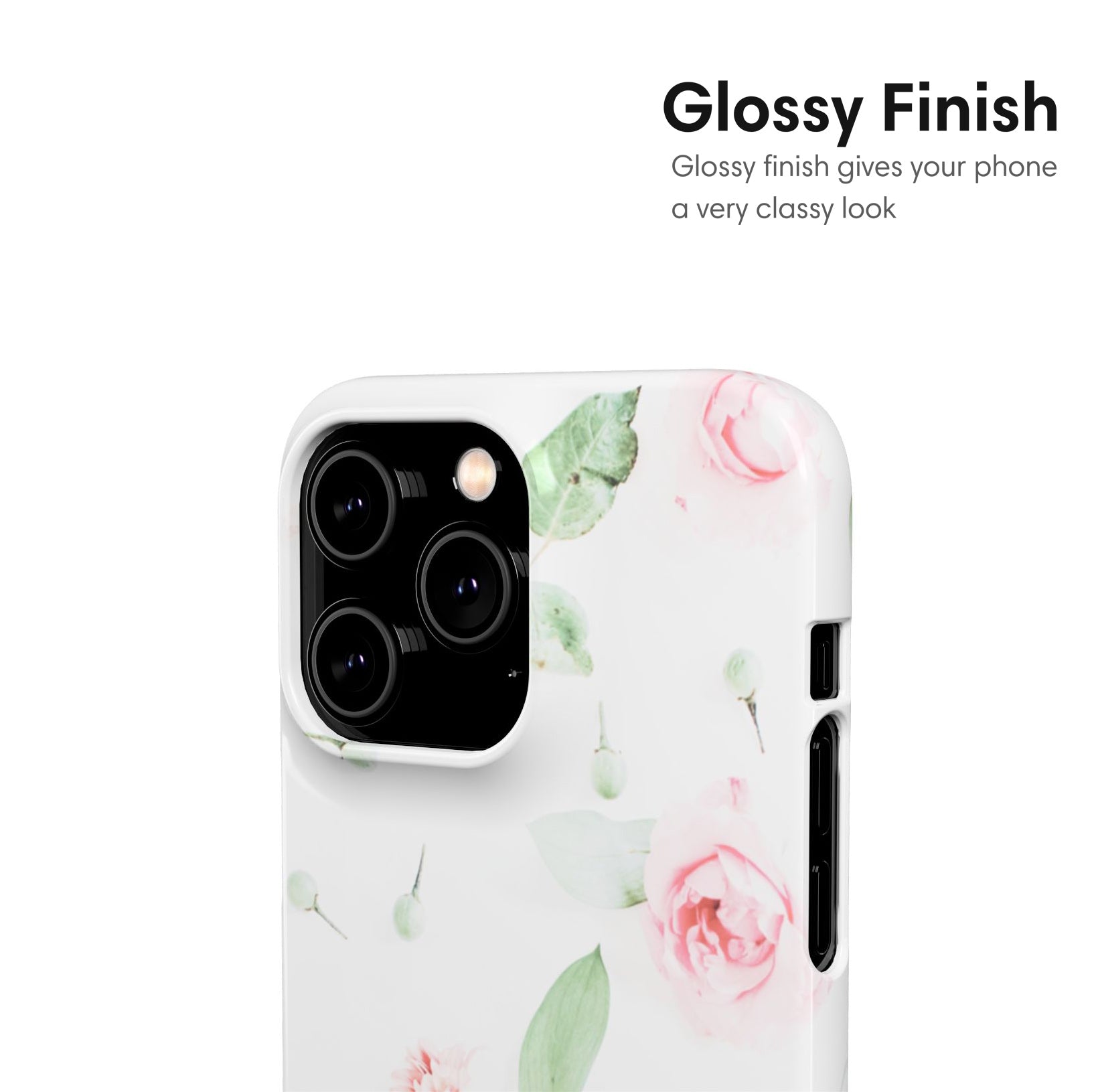 White Flower Snap Case glossy