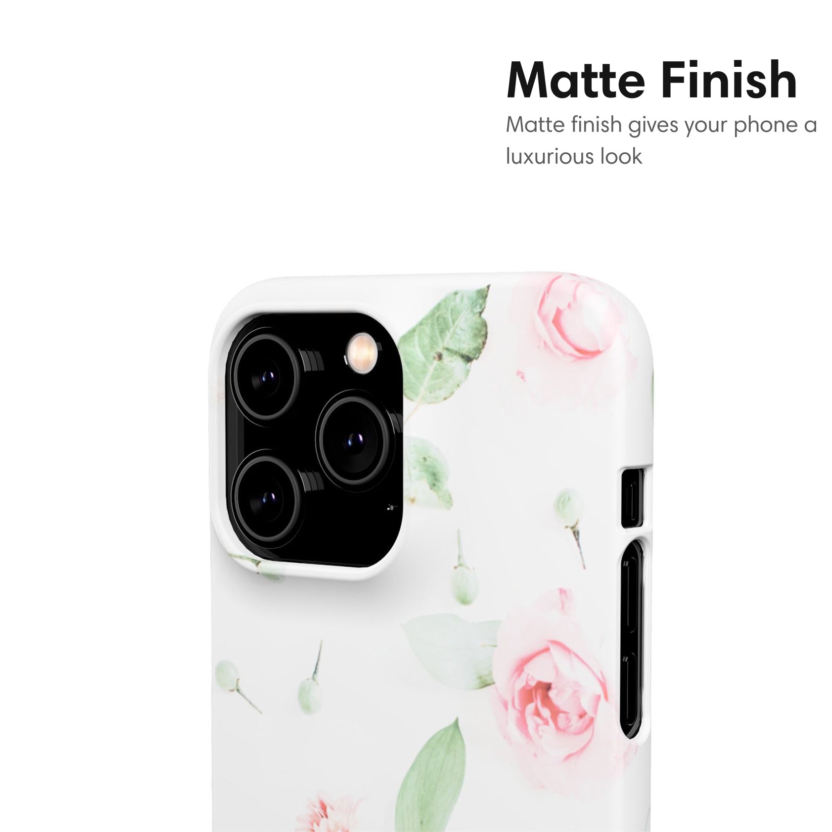 White Flower Snap Case matte