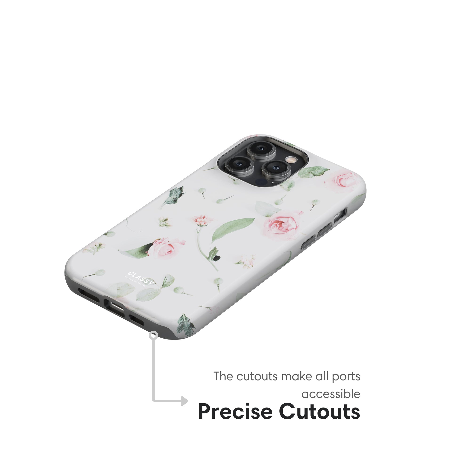 White Flower Tough Case cutouts