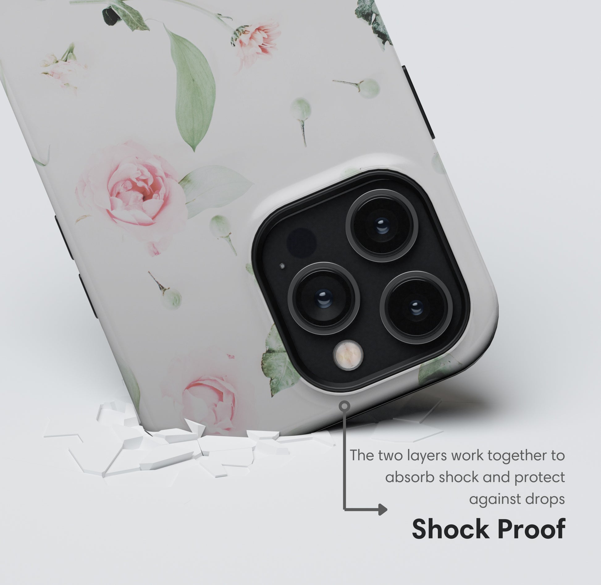White Flower Tough Case shockproof