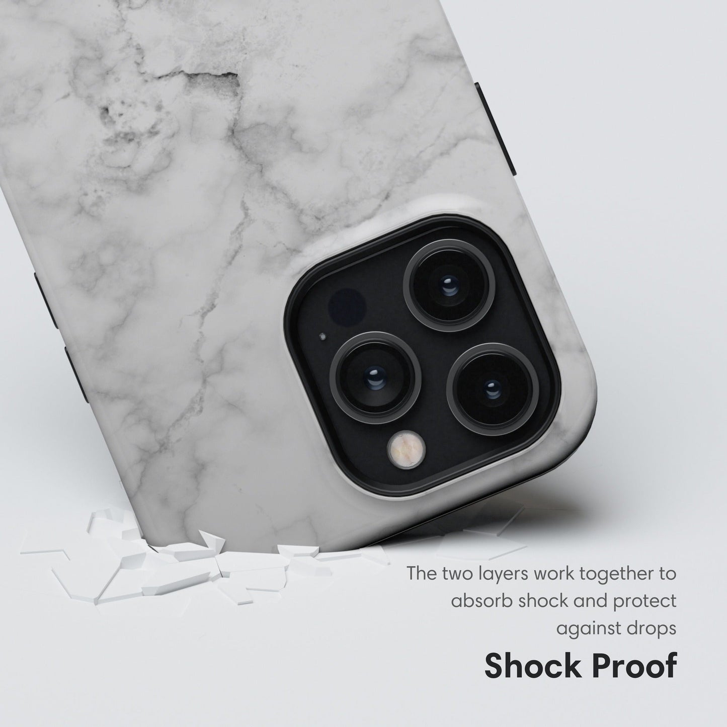 White Marble Tough Case shockproof