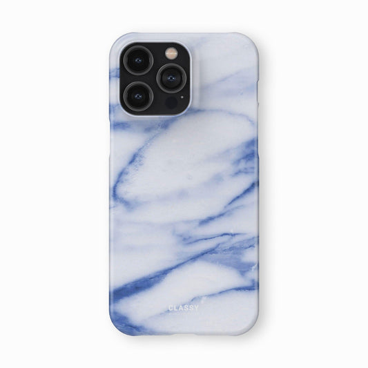 White and Blue Marble Snap Case front