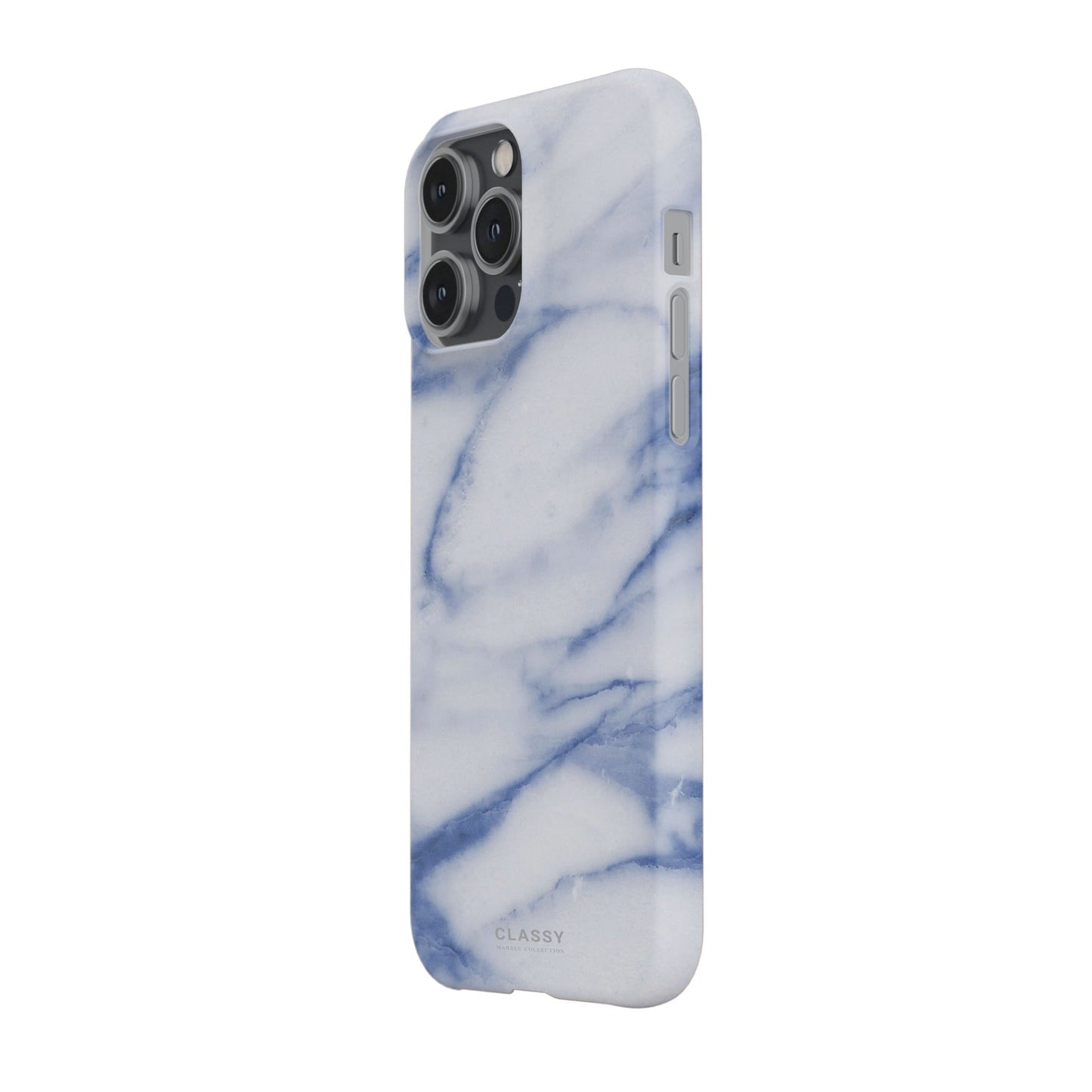 White and Blue Marble Snap Case side