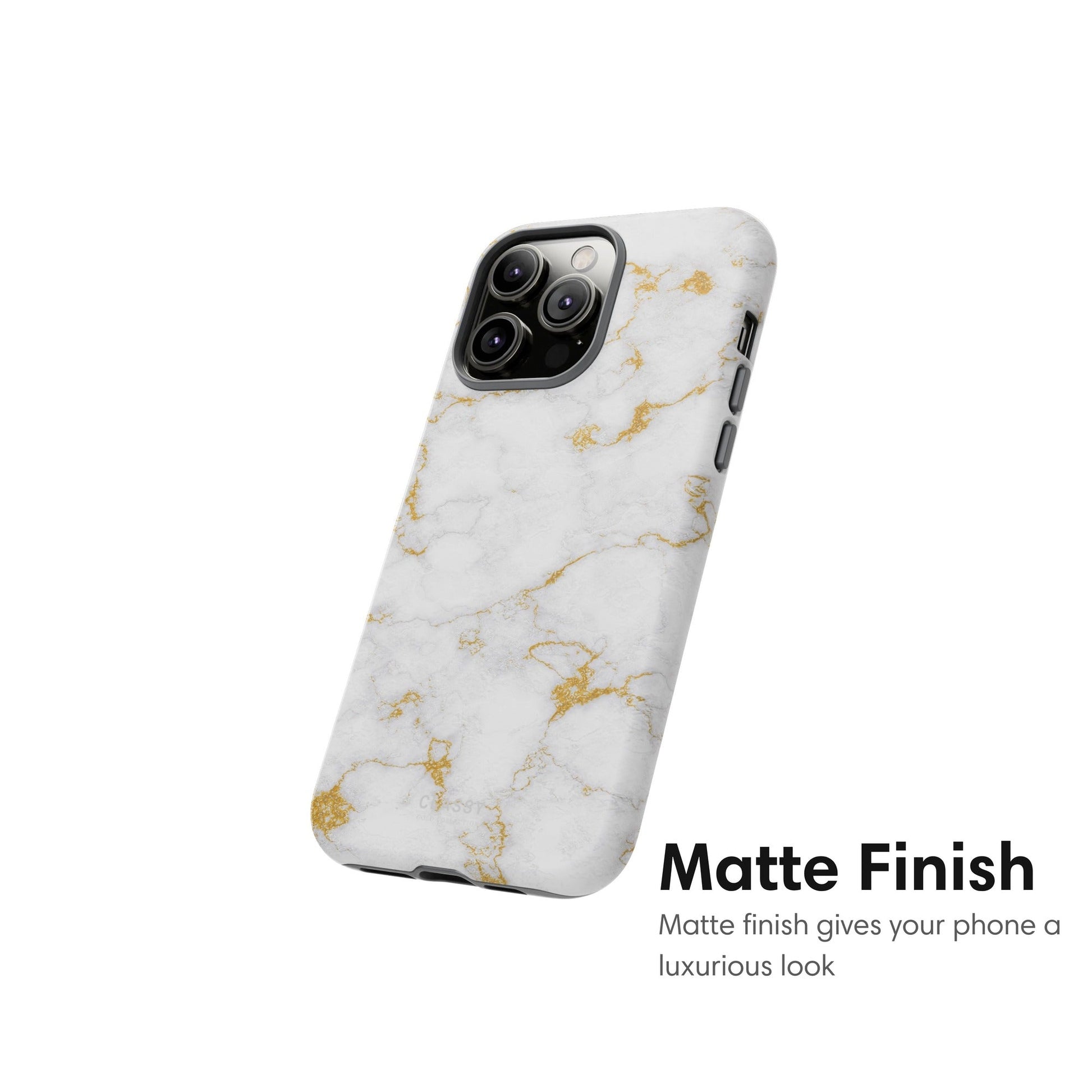White and Gold Marble Tough Case matte