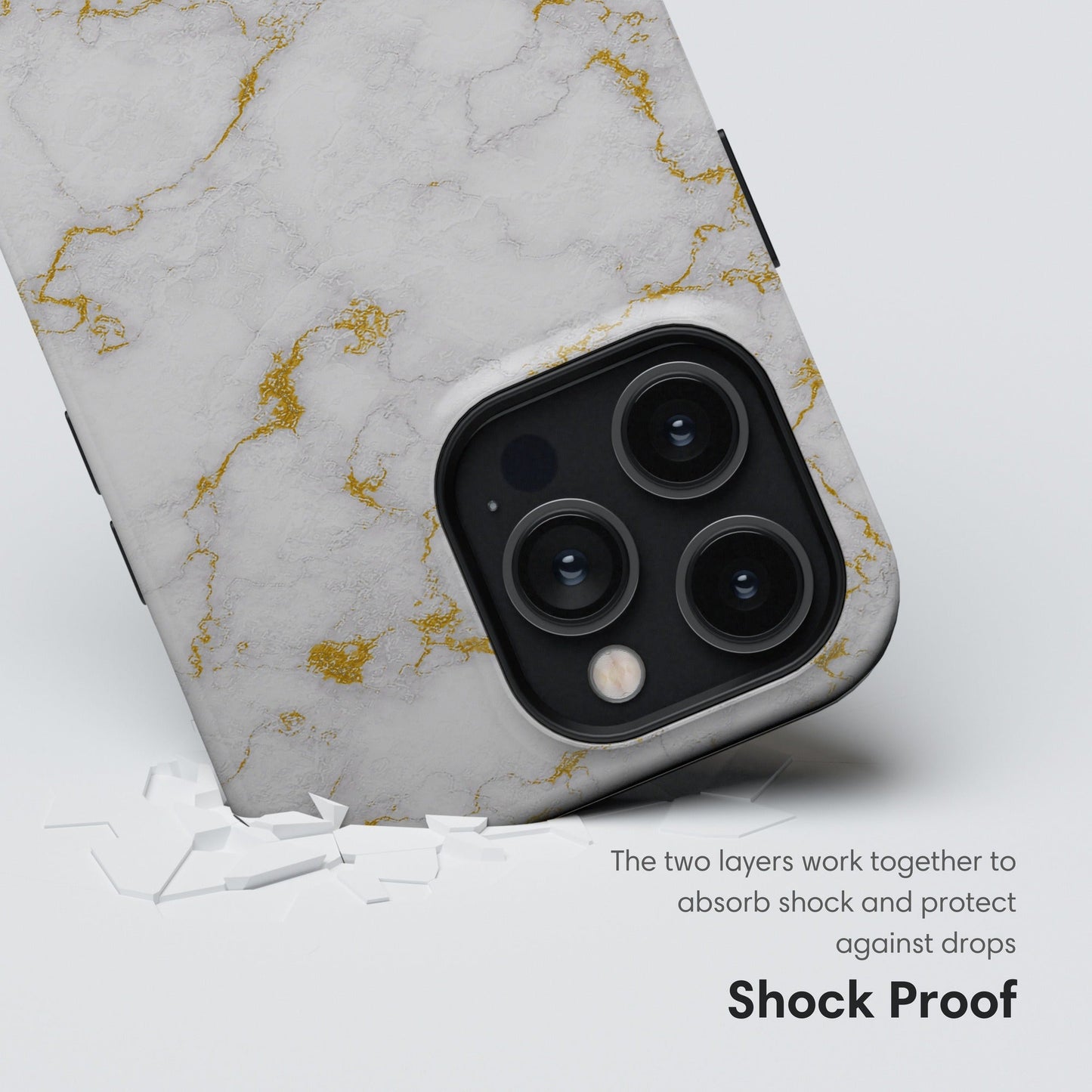 White and Gold Marble Tough Case shockproof