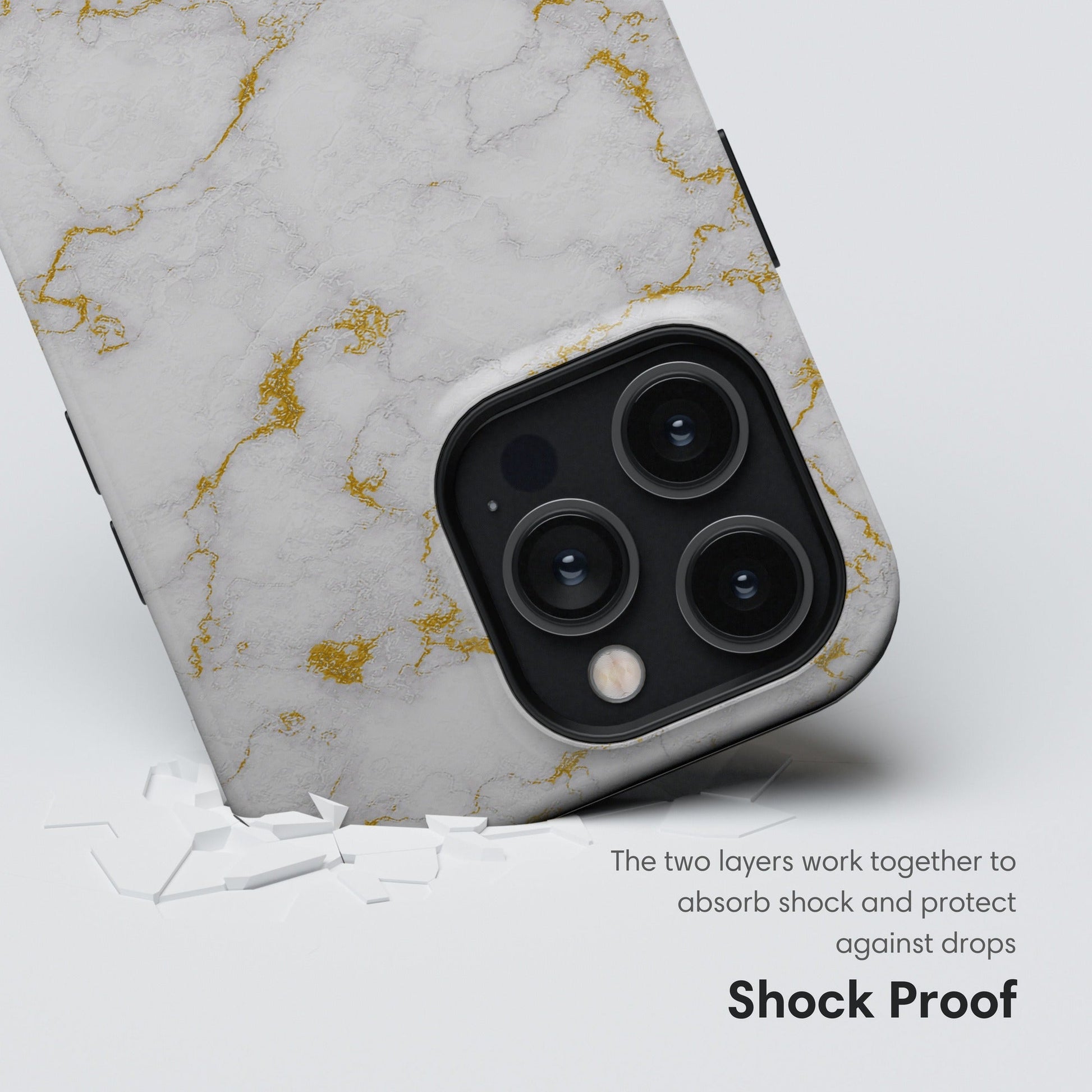 White and Gold Marble Tough Case shockproof