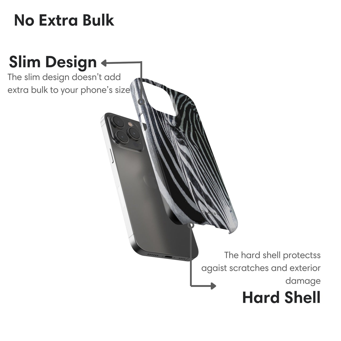 Zebra Head Snap Case layers