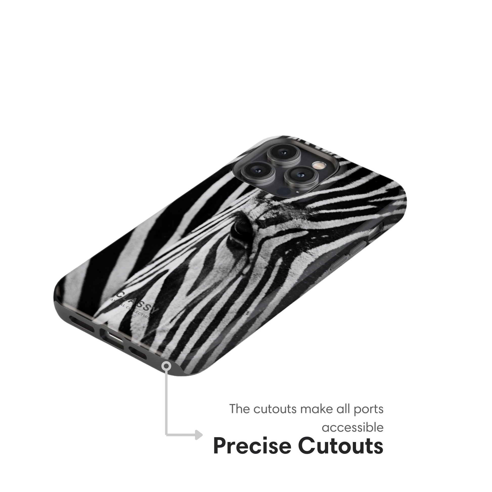 Zebra Head Tough Case cutouts
