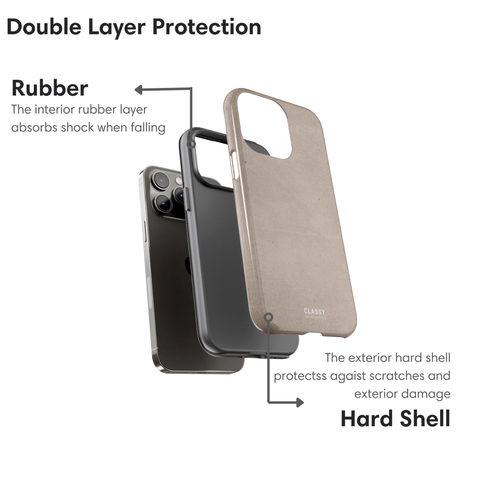 Beige Elegant Tough Case layers