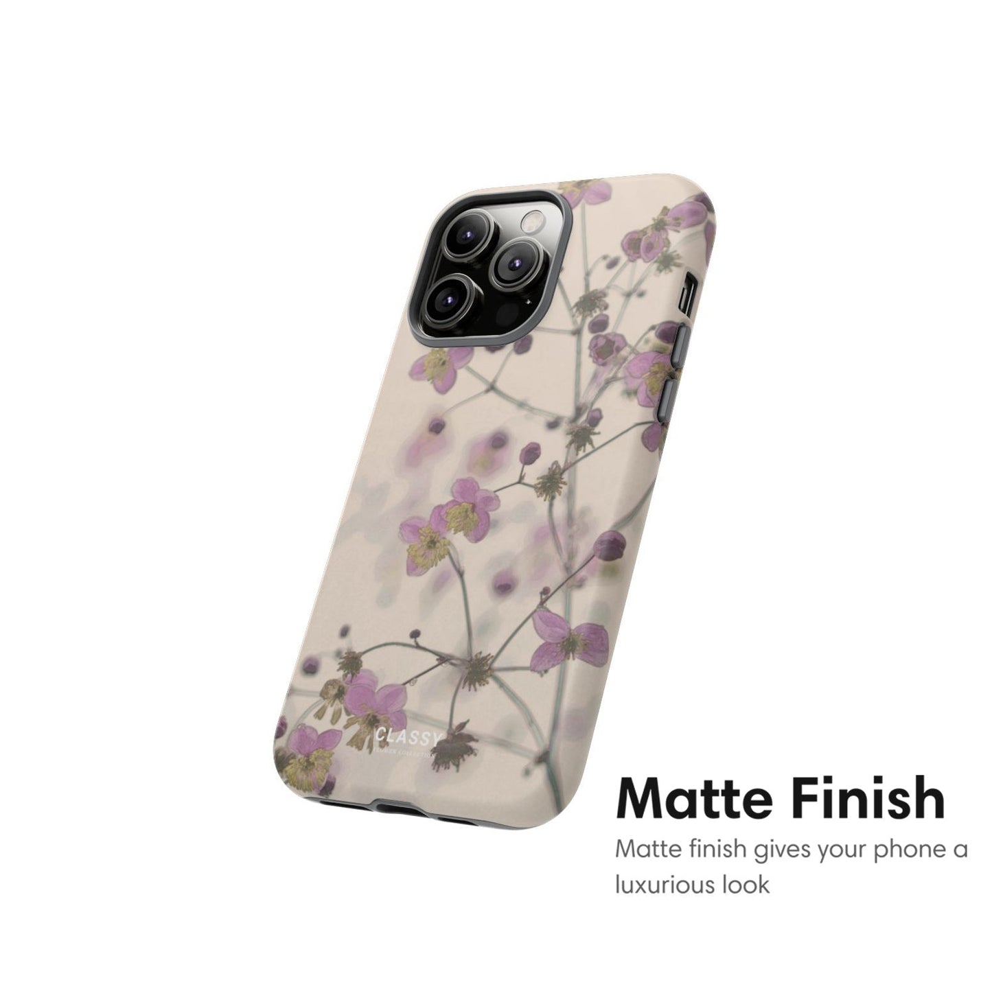 Beige Flowers Tough Case - Classy Cases - Phone Case - iPhone 17 - Glossy -