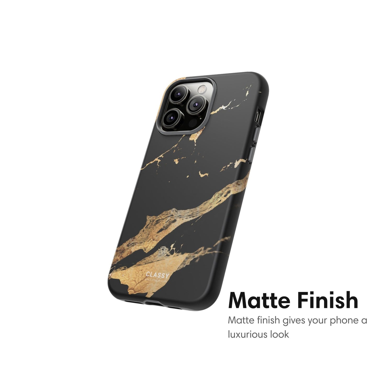 Black and Gold Marble Tough Case - Classy Cases - Phone Case - iPhone 17 - Glossy -
