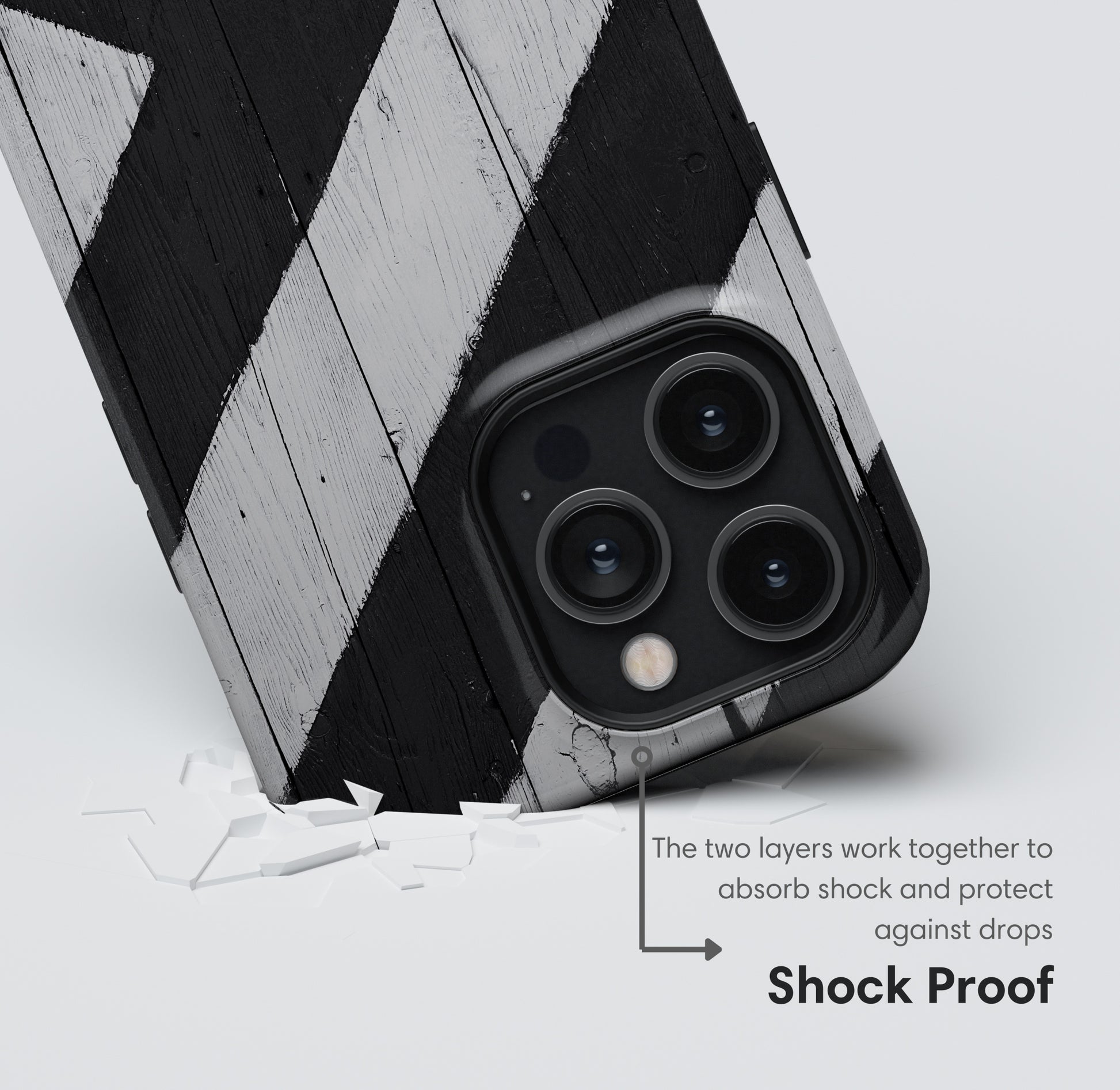 Black and White Chevron Pattern Tough Case shockproof