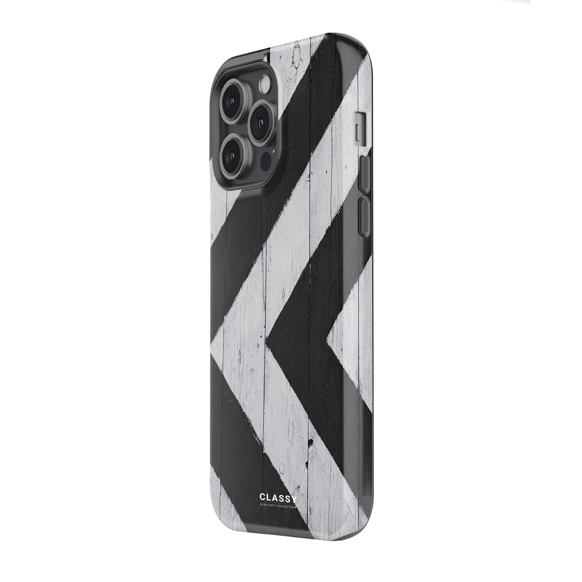 Black and White Chevron Pattern Tough Case side