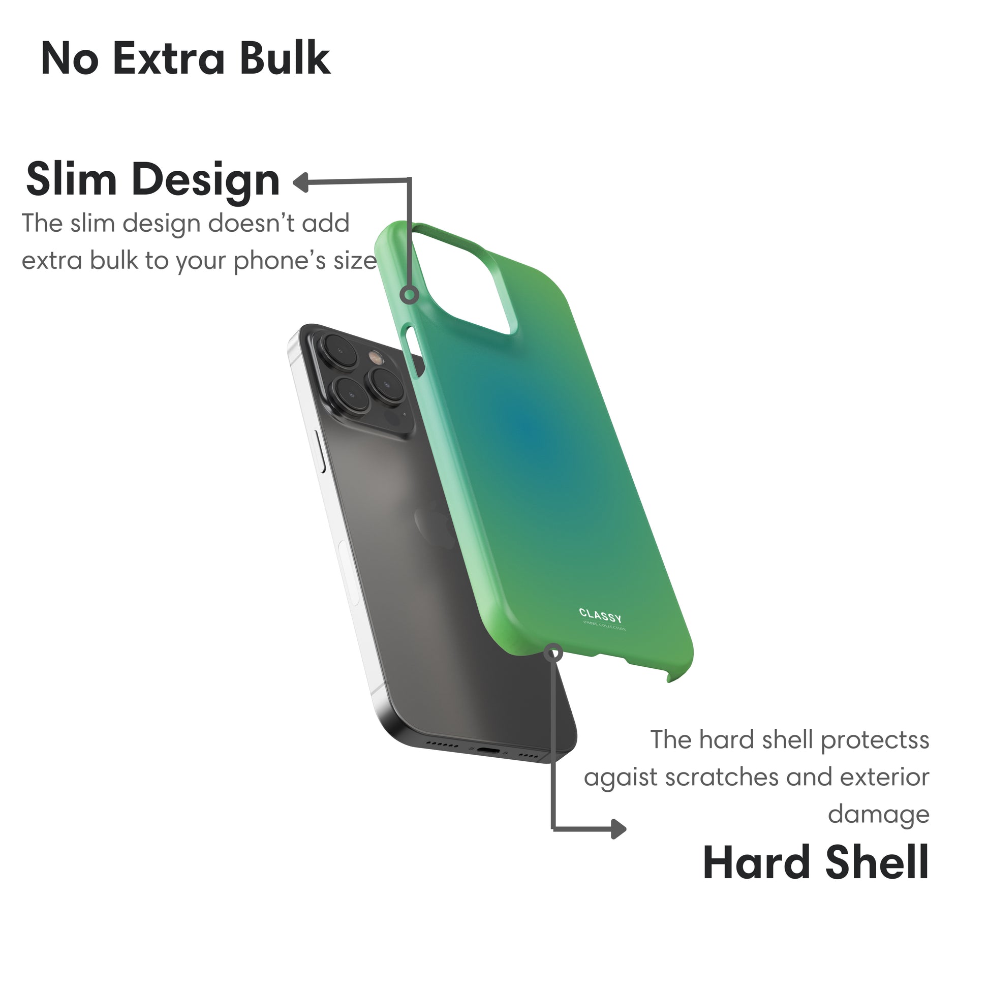 Blue and Green Ombre Snap Case layers